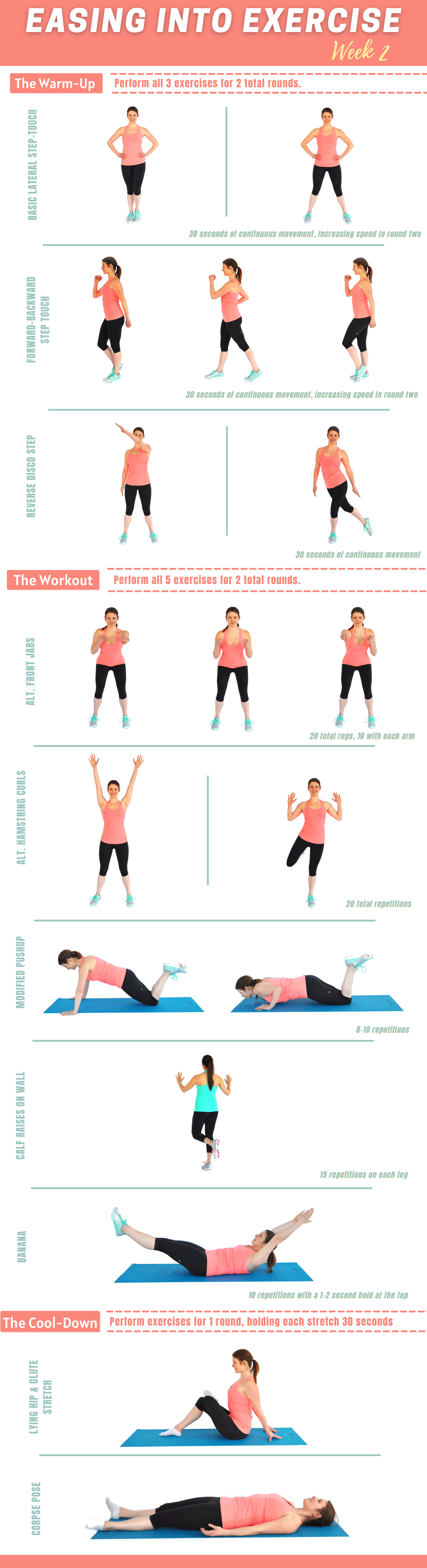 Two Exercises Weekly Routine Week 2 Exercise Program